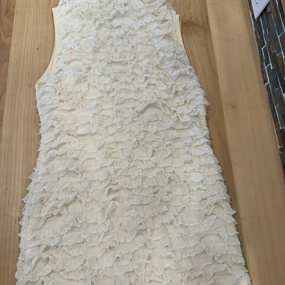 Sleeveless Ruffled Cream Top - Picture 1 of 6